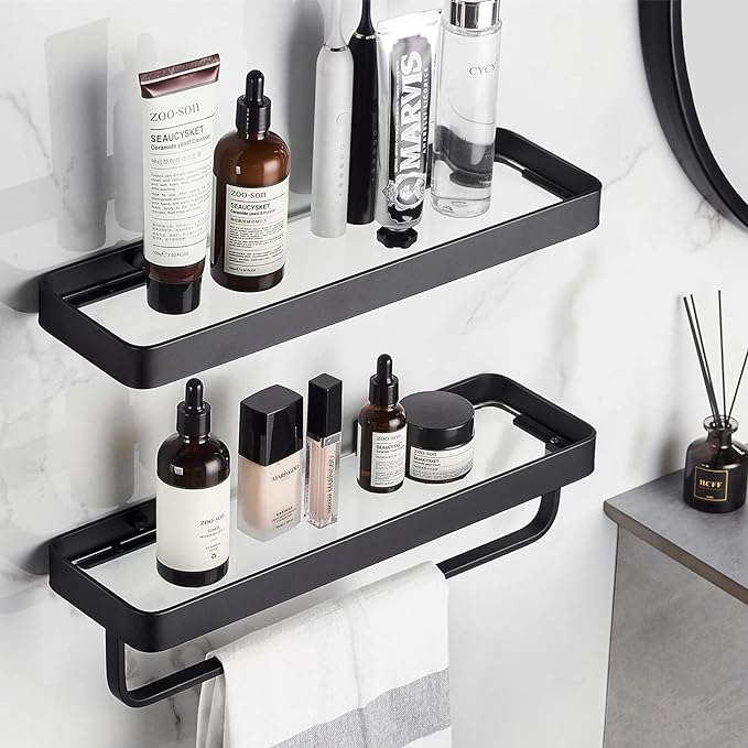 VOLPONE Bathroom Shelves Wall Mounted Glass Shelf by VOLPONE