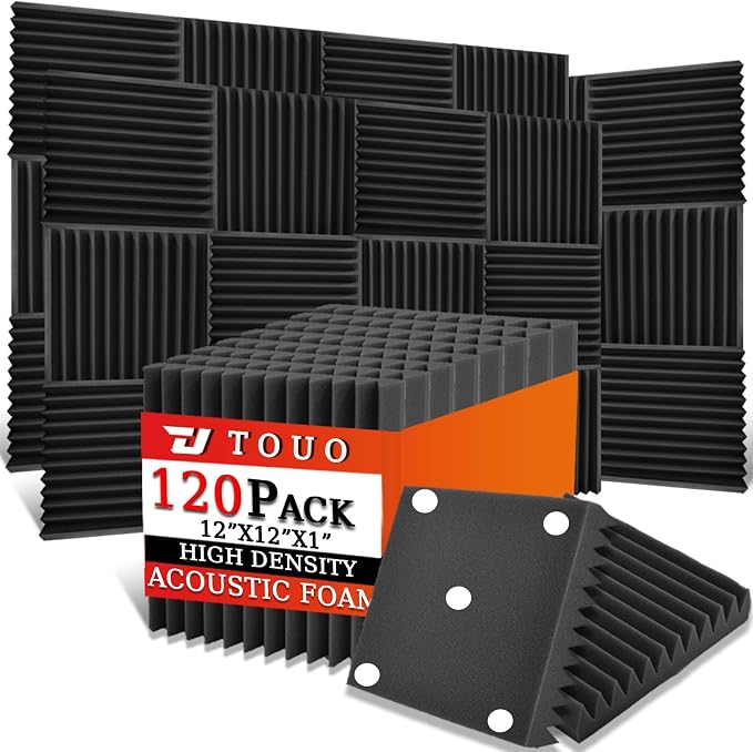 120 Pack Acoustic Panels – Sound Proof Foam Panels by TOUO