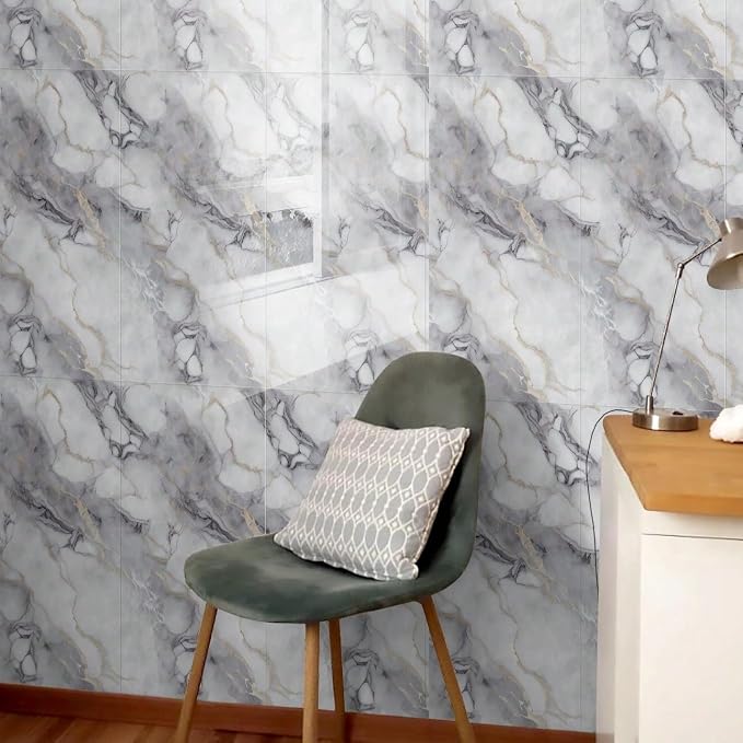 10pcs Marble Peel and Stick Waterproof Wall Panels, Heat-Resistant Backsplash - Image 3