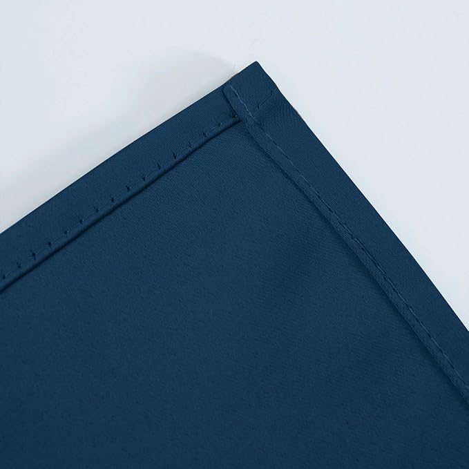 LEMOMO Blackout Curtains 52 x 90 Inch Long Navy Blue Curtains Set of 2 Panels - Image 7