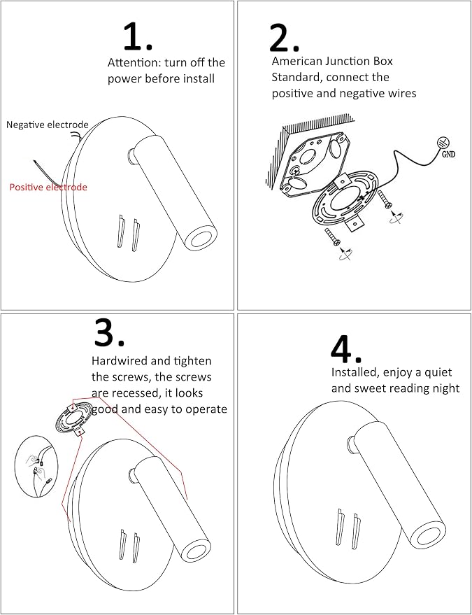 Wall Mount Reading Light for Bed, Backlight Night Wall Lamp, Hardwired Sconce - Image 9