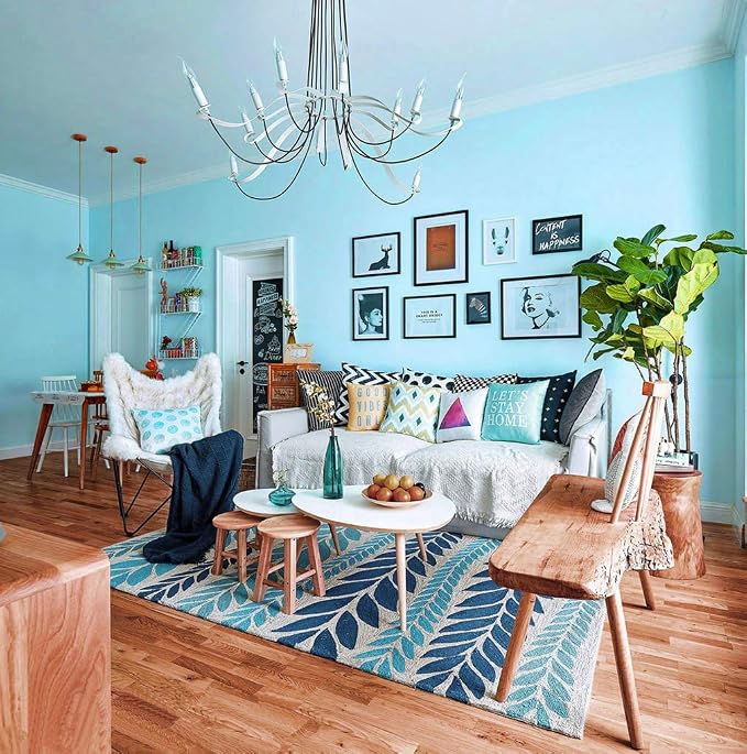 118"x17.7" Teal Peel and Stick Wallpaper Solid Color Teal Contact Paper - Image 5