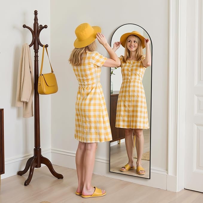 Simple Deluxe Arched Full Length Mirror, - Image 2