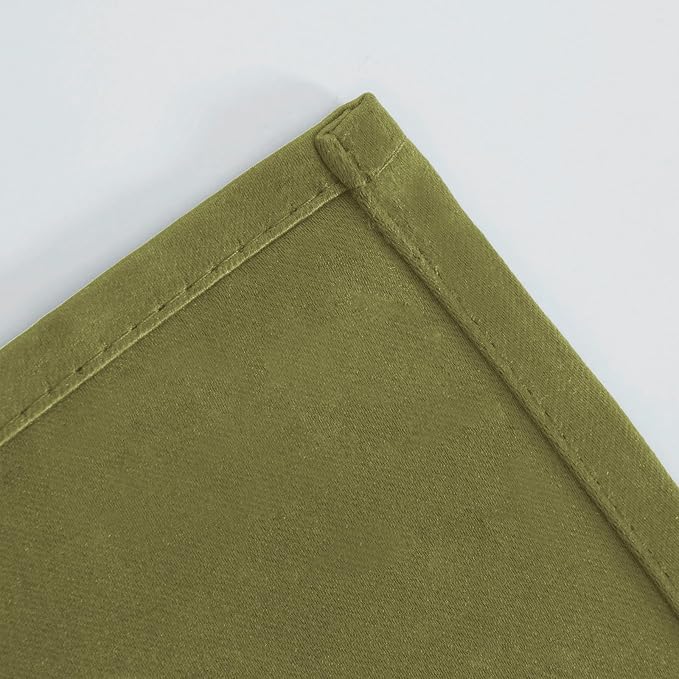 LEMOMO Blackout Curtains 52 x 90 Inch Long Olive Green Curtains Set of 2 Panels - Image 7