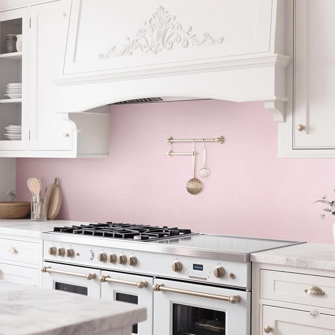 15.75"x590.6" Grasscloth Peel and Stick Wallpaper Pink Textured Contact Paper - Image 4