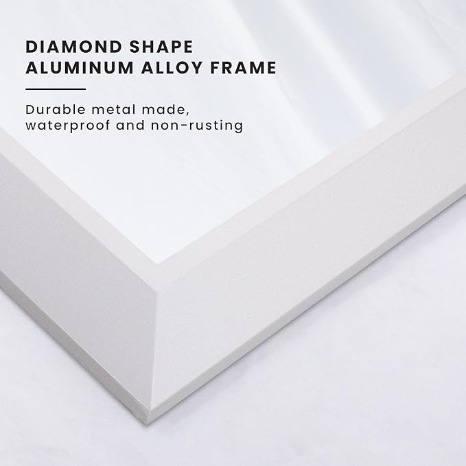Amorho Bathroom Mirror, 48x40 Inch White Framed Bathroom Mirrors - Image 6