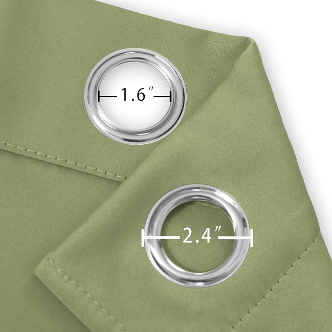 LEMOMO Sage Green Blackout Curtains 66 x 63 Inch Length/Set of 2 Curtain - Image 5