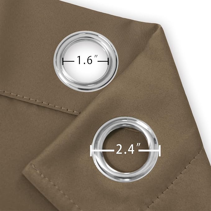 LEMOMO Brown Blackout Curtains 52 x 63 Inch Length/Set of 2 Curtain - Image 5