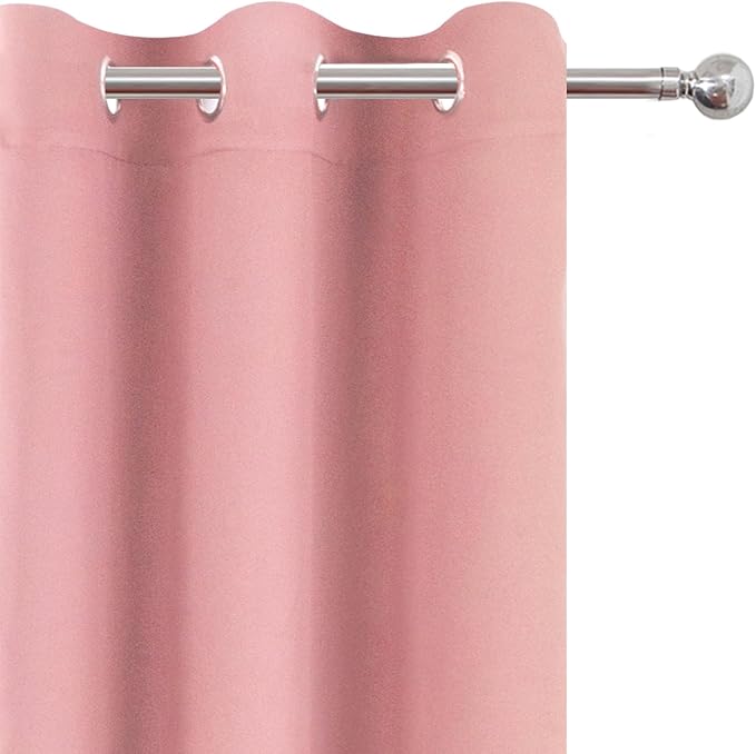 LEMOMO Pink Thermal Blackout Curtains/42 x 72 Inch/Set of 2 Panels Room - Image 7