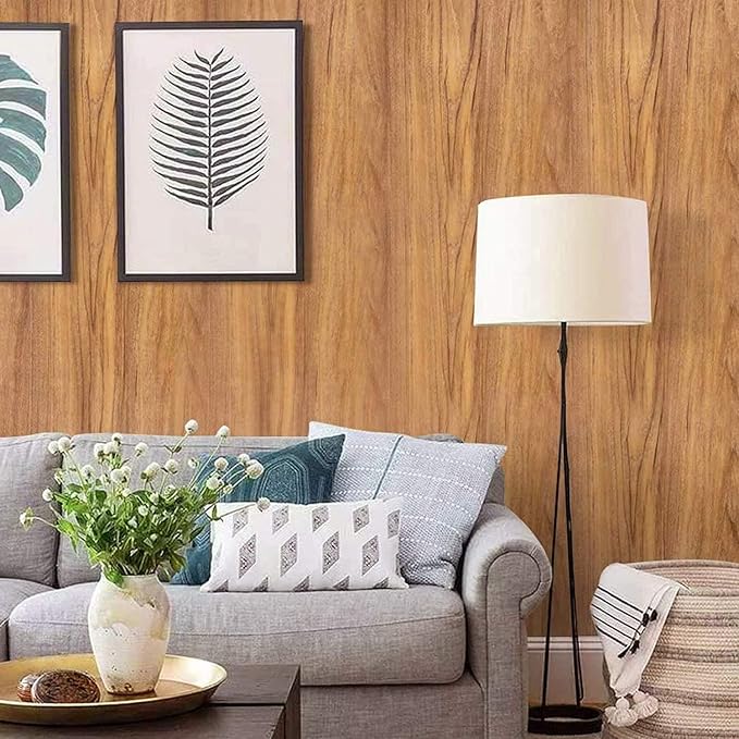 COSNIGHT 15.7" ×393.7" Wood Grain Wallpaper Peel and Stick Vinyl Film Self - Image 2