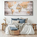 canvas Wall Art 40inchx79inch lagre gery map of the world Painting Ready to by ZEYDRT