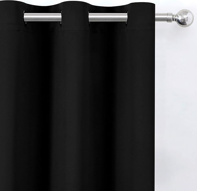 LEMOMO Black Thermal Blackout Curtains/52 x 54 Inch/Set of 2 Panels Room - Image 7