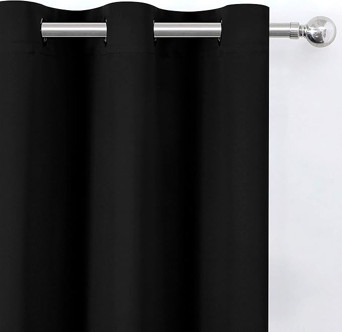 LEMOMO Black Thermal Blackout Curtains/42 x 72 Inch/Set of 2 Panels Room - Image 7