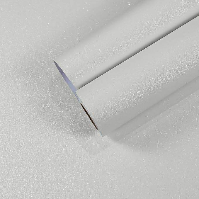 CHIHUT Pearl White Glitter Wallpaper by CHIHUT