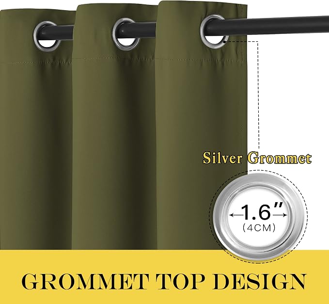 NICETOWN Blackout Sliding Glass Door Curtains, Room Darkening Thermal Insulated - Image 2