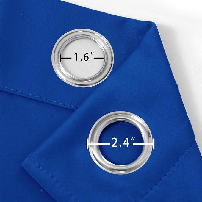 LEMOMO Royal Blue Thermal Blackout Curtains/42 x 72 Inch/Set of 2 Panels Room - Image 5