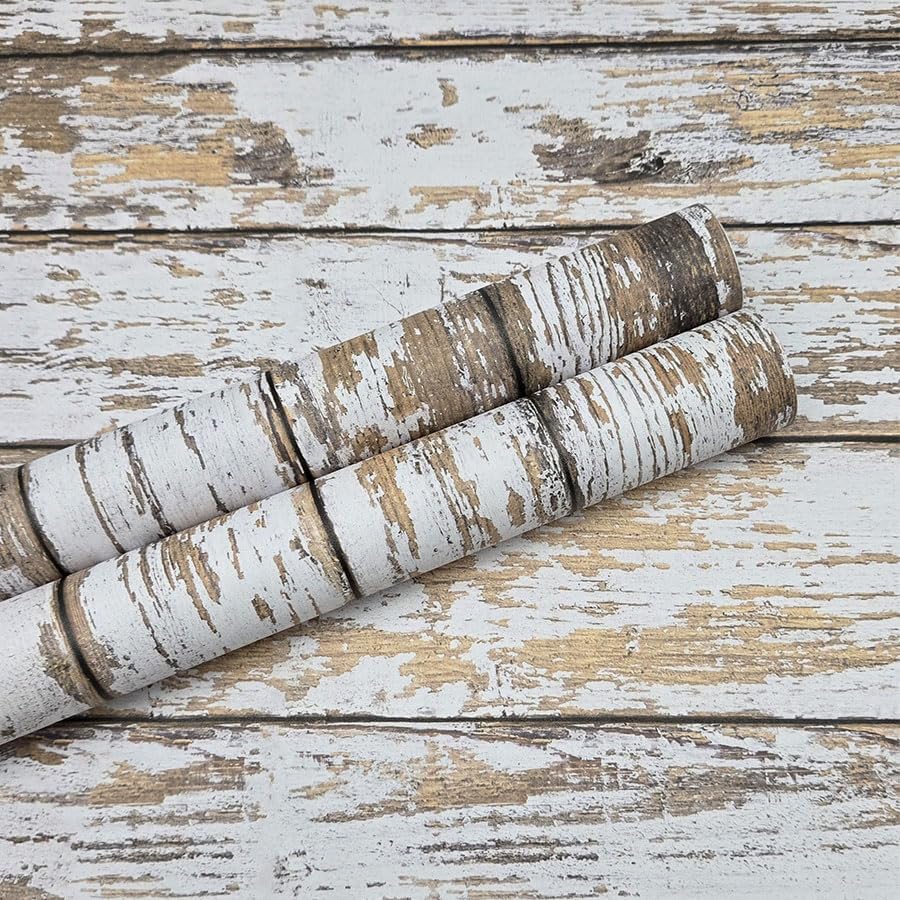Wood Wallpaper Peel and Stick Shiplap Contact Paper 17.3"×197" by MILEPER