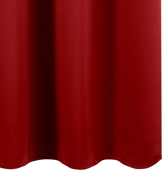LEMOMO Red Curtains 52 x 84 Inch Long/Blackout Curtains Set of 2 Panels/Room - Image 9