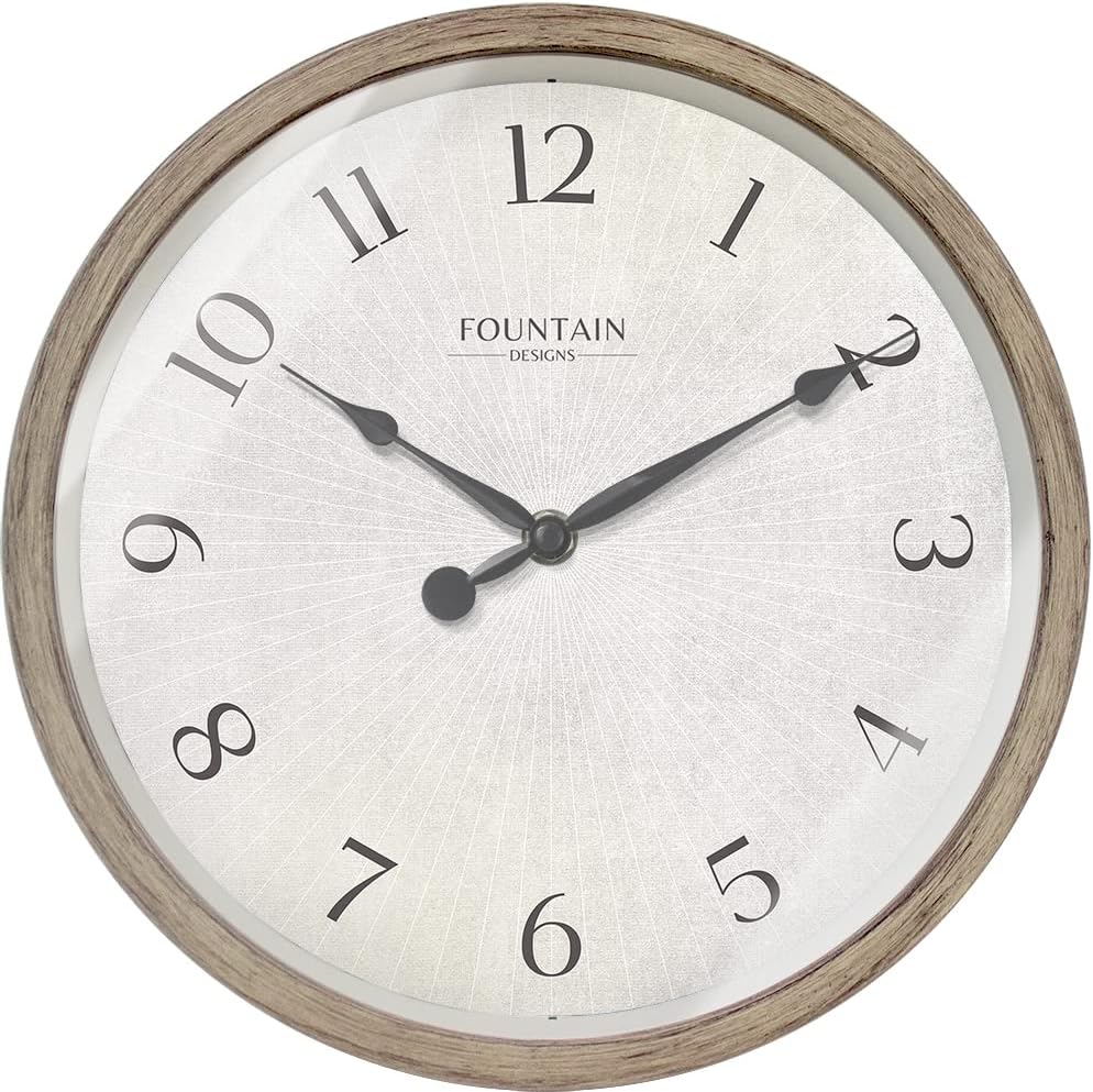 10" Silent Modern Farmhouse Wall Clock by FountainDesigns