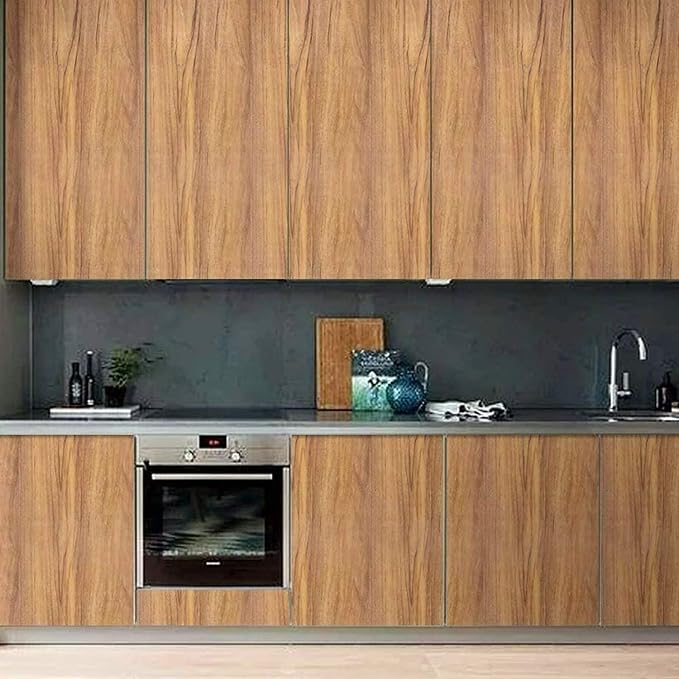 COSNIGHT 15.7" ×393.7" Wood Grain Wallpaper Peel and Stick Vinyl Film Self - Image 3