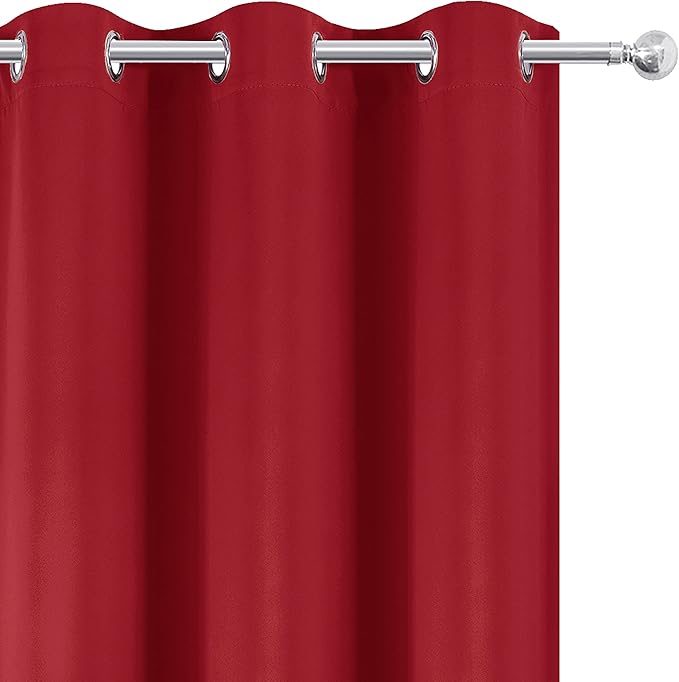 LEMOMO Blackout Curtains 52 x 84 inch/Bright Red Curtains Set of 2 - Image 7
