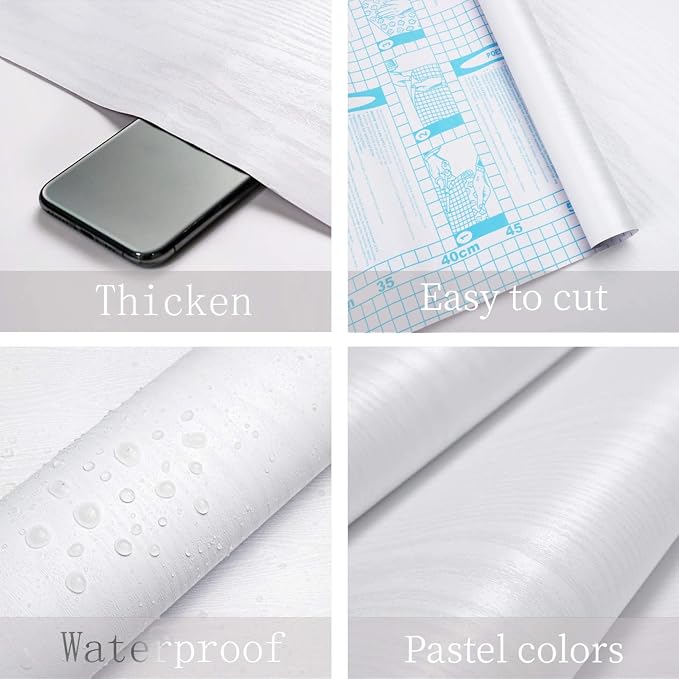 Heroad Peel and Stick Wallpaper 17.5" x 393" Wood Contact Paper Wood Wallpaper - Image 2