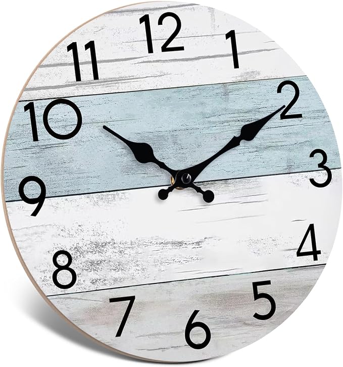 KECYET Wall Clock Silent Non-Ticking Wooden Clocks Battery Operated 12 Inch - Image 2