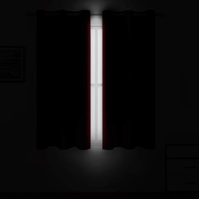 LEMOMO Red Thermal Blackout Curtains/38 x 54 Inch/Set of 2 Panels Room - Image 3