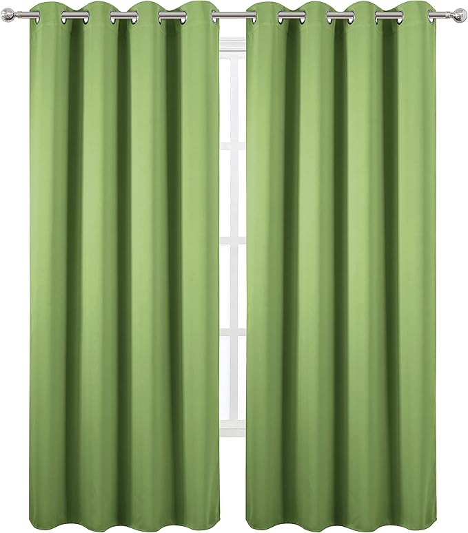 LEMOMO Blackout Curtains 66 x 95 inch/Light Green Curtains Set of 2 - Image 2