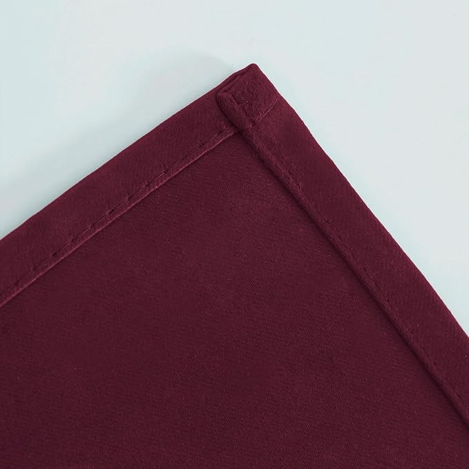 LEMOMO Blackout Curtains 52 x 120 Inch Long Burgundy Red Curtains Set of 2 - Image 7