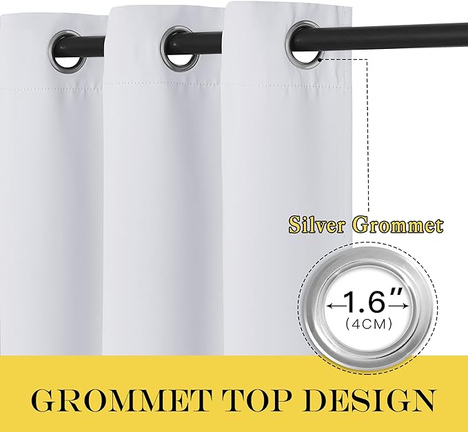 NICETOWN Greyish White Sliding Door Curtain 118 inch Length, Grommet Room - Image 3