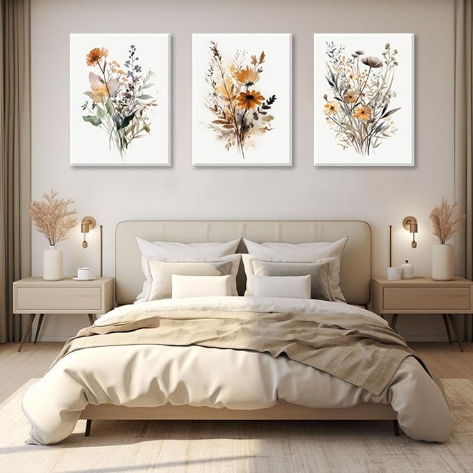 Bwodke Framed Wildflower Wall Art Colorful Botanical Floral Poster Canvas - Image 8