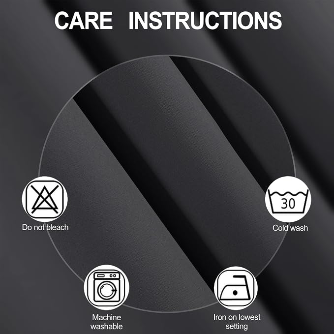 LEMOMO Dark Grey Thermal Blackout Curtains/52 x 72 Inch/Set of 2 Panels Room - Image 4
