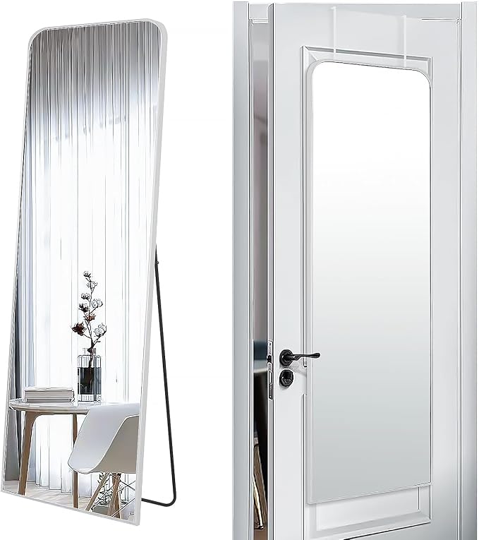 SCWF-GZ 57x20 Door Hanging Full Length Mirror, Floor or Wall Mounted Metal by SCWF-GZ