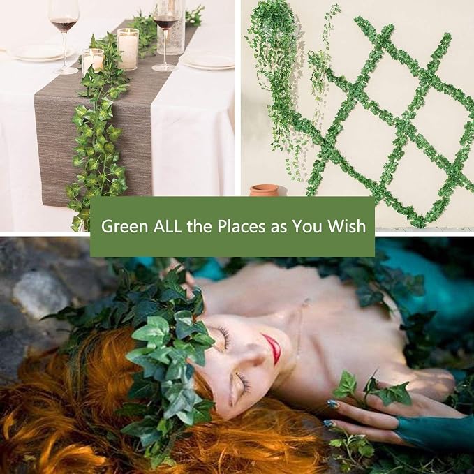 Comtelek 168 FT Artificial Ivy 24 Pack Ivy Vine Garland Ivy Leaves Greenery - Image 2