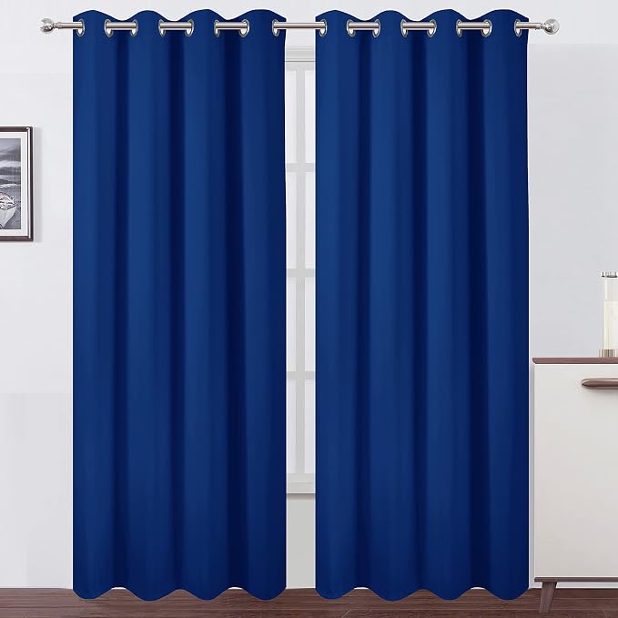 LEMOMO Blackout Curtains 52 x 95 inch/Royal Blue Curtains Set of 2 by Lemomo