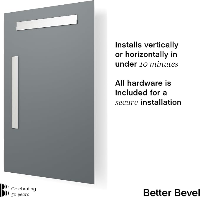 Better Bevel Frameless Rectangle Mirror | 24" x 36" Bathroom Wall Mirror - Image 3