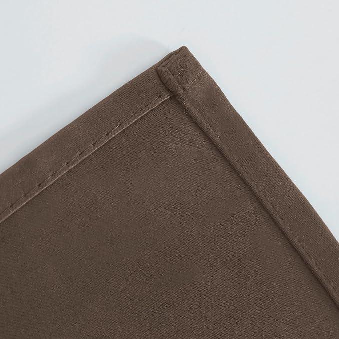 LEMOMO Chocolate Brown Blackout Curtains 42 x 54 Inch Length Set of 2 Panels - Image 6