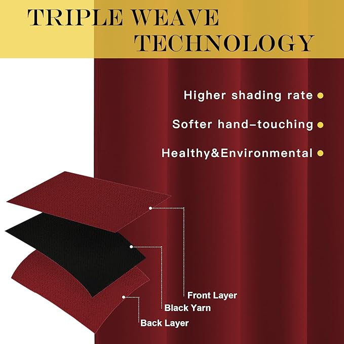 NICETOWN Room Divider Curtain 132 Inches Long, Wide Blackout Sliding Door - Image 3