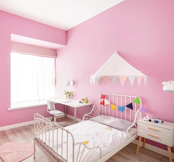 118"x17.7" Pink Peel and Stick Wallpaper Solid Color Contact Paper - Image 3