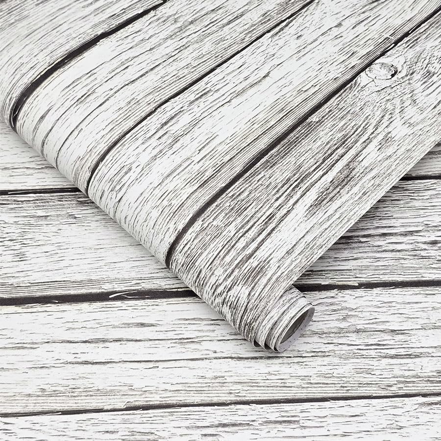 Wood Wallpaper Peel and Stick Shiplap Contact Paper 17.3" × 78.8" by MILEPER