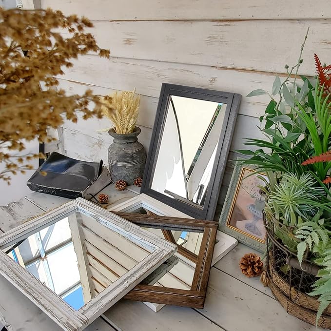 AAZZKANG Black Mirrors for Wall Rectangle Wood Framed Decorative Wall Hanging - Image 7