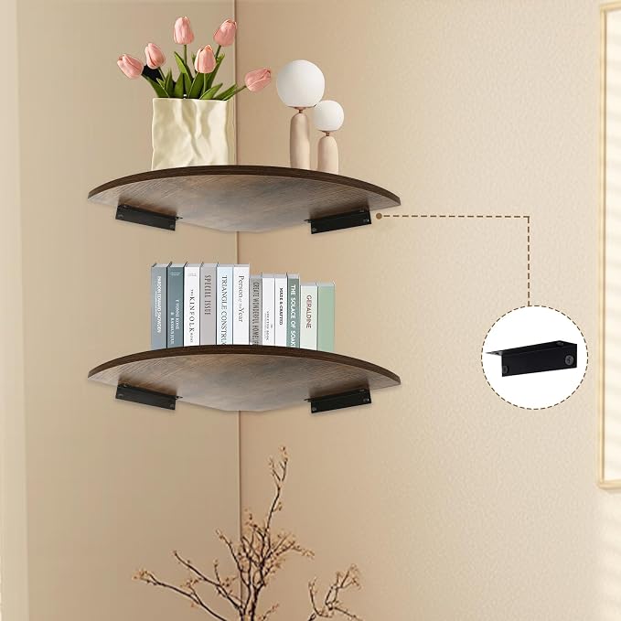 JJL Corner Shelves, 12 Inch Deep Corner Shelf Wall Mounted - Image 4