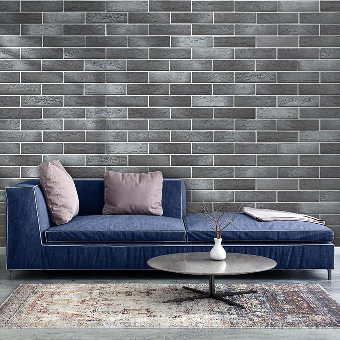 100 Whitewash Grey Faux Brick Wall Tiles, 3D Thin Brick Veneers - Image 7