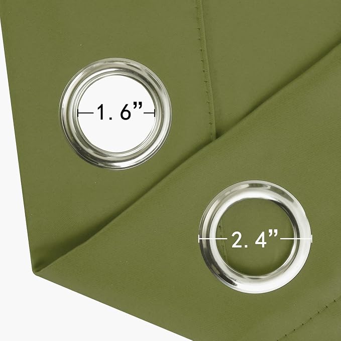 LEMOMO Blackout Curtains 66 x 72 Inch Long Olive Green Curtains Set of 2 Panels - Image 5