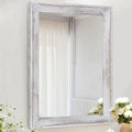 AAZZKANG Mirrors for Wall Rustic Wood Framed Hanging Mirror 20"x16" Decorative by AAZZKANG