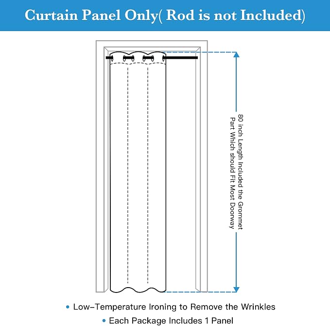 RYB HOME Temporary Doorway Curtains Blackout Privacy Room Divider Curtains - Image 7