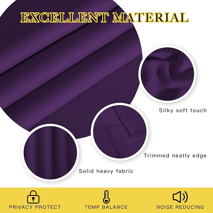 NICETOWN Blackout Curtains 84 Inch Length, Thermal Insulated Curtains - Image 2