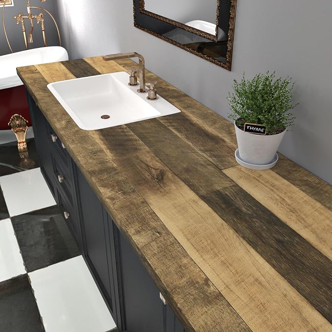 WESTICK Brown Wood Contact Paper Peel and Stick Countertops Waterproof Wood - Image 5