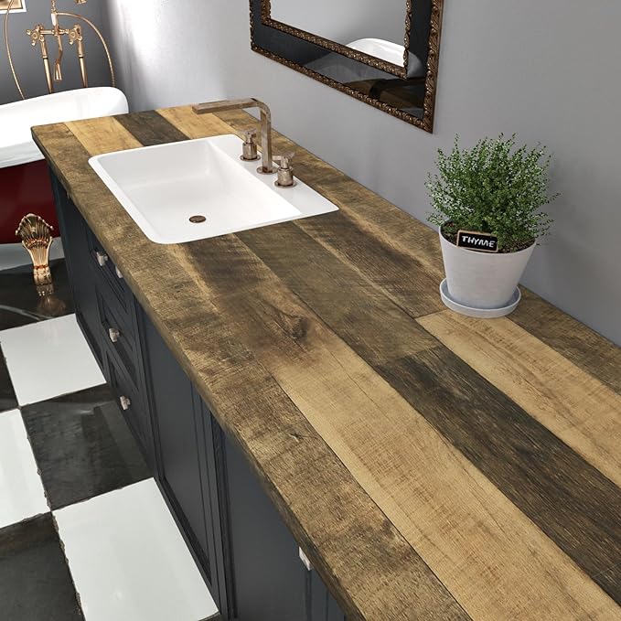 WESTICK Brown Wood Contact Paper Peel and Stick Countertops Waterproof Wood - Image 7